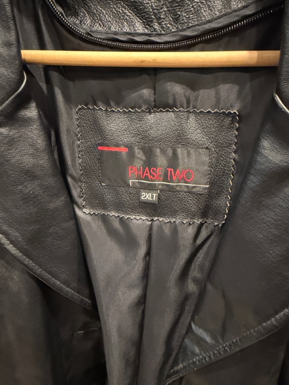 Long Black Leather Trench Coat - Picture 5 of 8